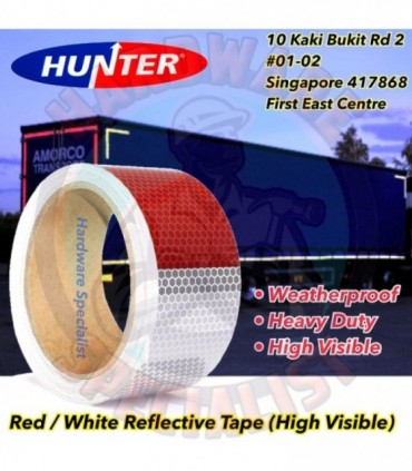 Hunter Highly Visible Safety Reflective Tape (Red / White)
