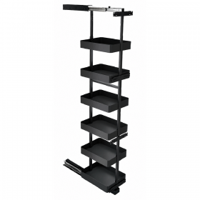 ecoWare GPH-DG Tall Unit Pull Out Basket with Soft Closing Slide - Dark Grey