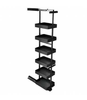 ecoWare GPH-DG Tall Unit Pull Out Basket with Soft Closing Slide - Dark Grey