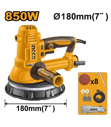 Ingco DWS10508 850W 7 inch Electric Drywall Sander with 8 Pieces