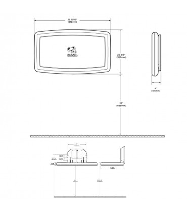 Bobrick KB300-01SS Koala Kare Surface-Mounted Horizontal Baby Changing Station with Stainless Steel Veneer