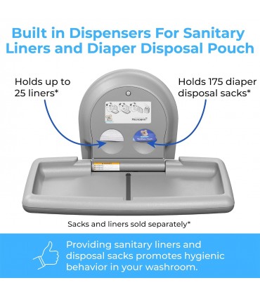 Bobrick KB300-01SS Koala Kare Surface-Mounted Horizontal Baby Changing Station with Stainless Steel Veneer