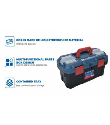 Dong Cheng Large Capacity Drop Resistant Plastic Tool Box - 14" to 21"