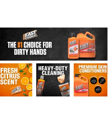 Fast Orange 25218 Pumice Lotion Hand Cleaner - 3.78 Litre