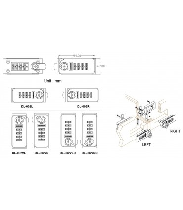 DL-002 Zinc Alloy Filing Cabinet Dial Combination Lock