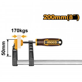 Ingco HFC020502 50 x 200mm Strong Grip Plastic Handle F Clamp