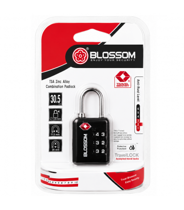 Blossom TSA23502 TSA Anti-Rust Zinc Alloy Combination Padlock