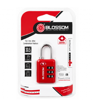 Blossom TSA23502 TSA Anti-Rust Zinc Alloy Combination Padlock