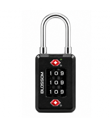 Blossom TSA22005 TSA Zinc Alloy Combination Padlock - Black/Silver