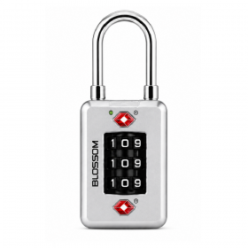 Blossom TSA22005 TSA Zinc Alloy Combination Padlock - Black/Silver