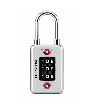 Blossom TSA22005 TSA Zinc Alloy Combination Padlock - Black/Silver