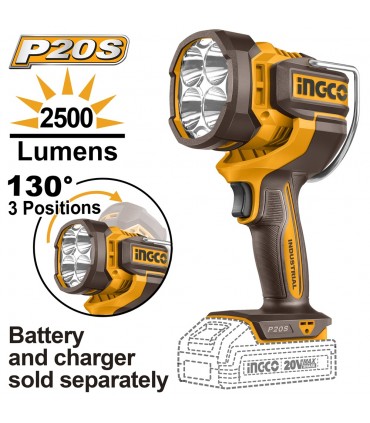 Ingco CWLI20885 20V Lithium-Ion 22.55W Work Lamp - Bare Unit