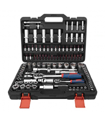 DongCheng D034302 108 Pieces CR-V Socket Set with 72-Tooth Ratchets