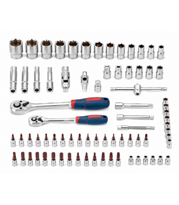 DongCheng D034302 108 Pieces CR-V Socket Set with 72-Tooth Ratchets