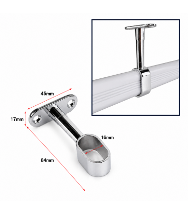 Wardrobe Adjustable Height Hanging Rail Middle Support Bracket
