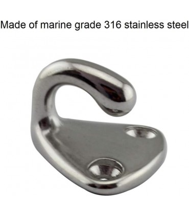 Hardware Specialist 316 Stainless Steel Pad Eye Fender Hook Open Type