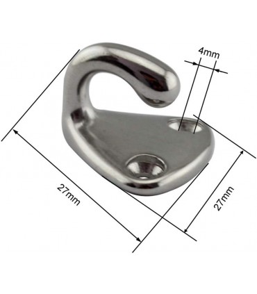 Hardware Specialist 316 Stainless Steel Pad Eye Fender Hook Open Type