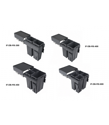 ecoWare DB-MX Multi Compartment Pull Out Cabinet Trash Bin