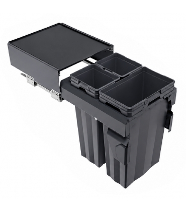 ecoWare DB-MX Multi Compartment Pull Out Cabinet Trash Bin