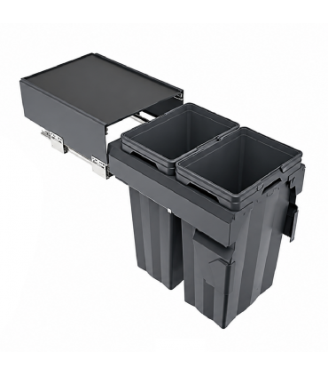 ecoWare DB-MX Multi Compartment Pull Out Cabinet Trash Bin