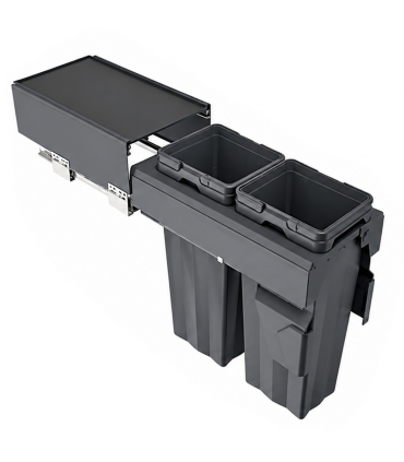 ecoWare DB-MX Multi Compartment Pull Out Cabinet Trash Bin