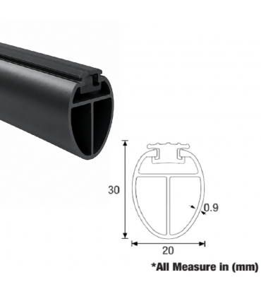 ecoWare CHP-OV203010-DG Oval Hanging Rod - Dark Grey