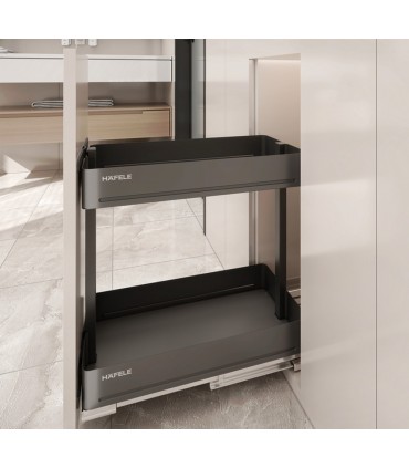 Hafele Utensio Plus H2 Kitchen Base Cabinet Pull-Out Organizer - Anthracite