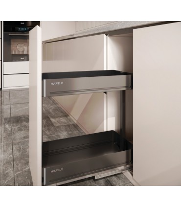 Hafele Utensio Plus H2 Kitchen Base Cabinet Pull-Out Organizer - Anthracite