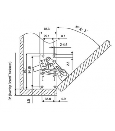 ecoWare HG-TH-OUT Flip-Out Sink Tray Hinge Set - Nickel