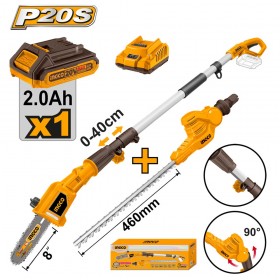 INGCO CPTS201681 20V P20S Cordless Pole Saw & Hedge Trimmer Combo Kit