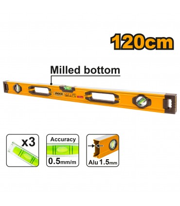 Ingco HSL08120 120cm Double Side Milled Spirit Level