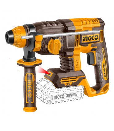 Ingco CRHLI222085 20V Lithium-ion Brushless 4-Mode Rotary Hammer Drill Set