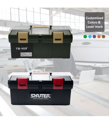 Shuter TB-902/TB-905 11L Professional Tool Box with 1 Tray and Plastic Locks