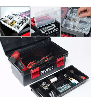 Shuter TB-902/TB-905 11L Professional Tool Box with 1 Tray and Plastic Locks