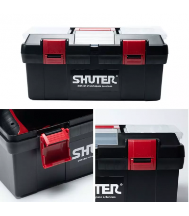 Shuter TB-902/TB-905 11L Professional Tool Box with 1 Tray and Plastic Locks
