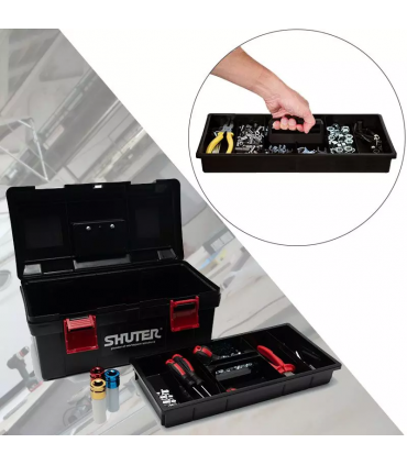 Shuter TB-902/TB-905 11L Professional Tool Box with 1 Tray and Plastic Locks