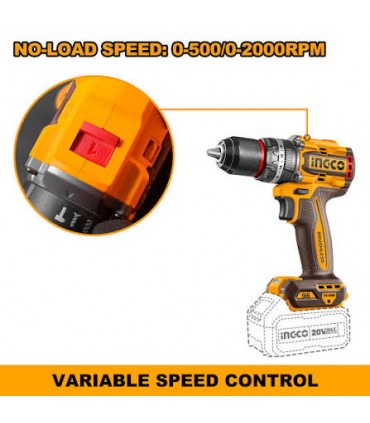Ingco CIDLI209688 20V 96Nm Brushless Cordless Impact Drill with Jacob Chuck