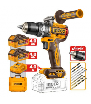 Ingco CIDLI209688 20V 96Nm Brushless Cordless Impact Drill with Jacob Chuck