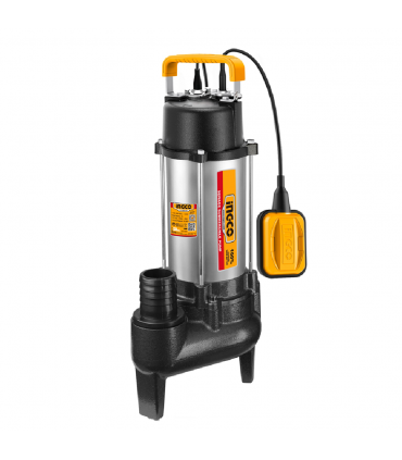 INGCO SPD110068 1.5HP 1100W 2-Inch Sewage Submersible Pump with Float Switch