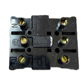 LS16 16A 250V 3-Way Male/Female Electrical Connector - Black