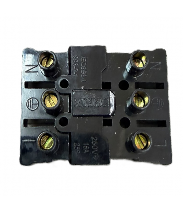 LS16 16A 250V 3-Way Male/Female Electrical Connector - Black