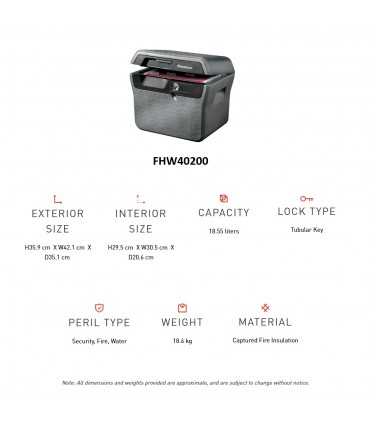 SentrySafe FHW40200 Fire & Water Proof Chest Box