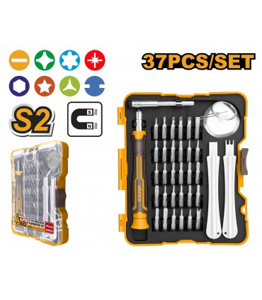 Ingco HKSDB0378 Precision Screwdriver Handle and Bit Set - 37 Pieces
