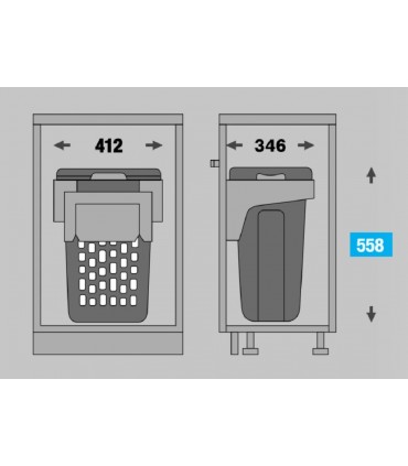 ecoWare LH-48L 30kg Flip Down Laundry Hamper - White