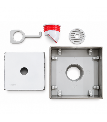 Sobek 4 inch Floor Trap V2.0 Stainless Steel and PVC with Magnetic Closure