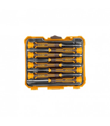 Ingco HKSD0818 8 Pcs Magnetic Tips Ergonomic Handle Precision Screwdriver Set