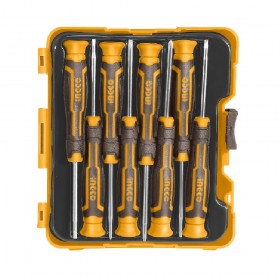 Ingco HKSD0818 8 Pcs Magnetic Tips Ergonomic Handle Precision Screwdriver Set