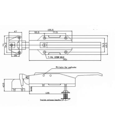Hardware Specialist Heavy Duty Freezer Door Handle & Lockset (For Flat Door)