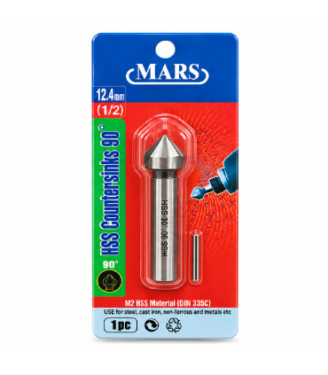 Hardware Specialist S90-61 MARS M2 HSS 3-Flute 90 degree Countersink Drill Bit