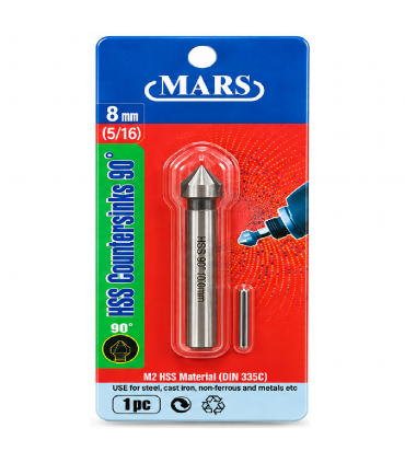 Hardware Specialist S90-61 MARS M2 HSS 3-Flute 90 degree Countersink Drill Bit